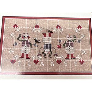 Just Nan Flakes Cross Stitch Pattern Winter Snowmen